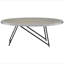 Table basse ovale en chêne gris patiné et noir