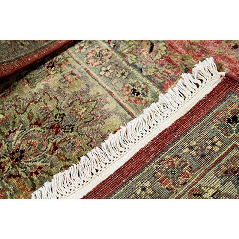 Wool Oriental Area Rug in Rust/Beige