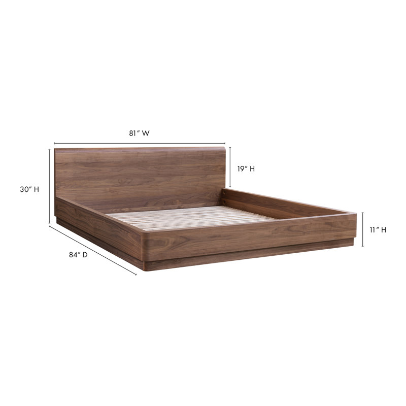 Mille Platform Bed, King, Walnut
