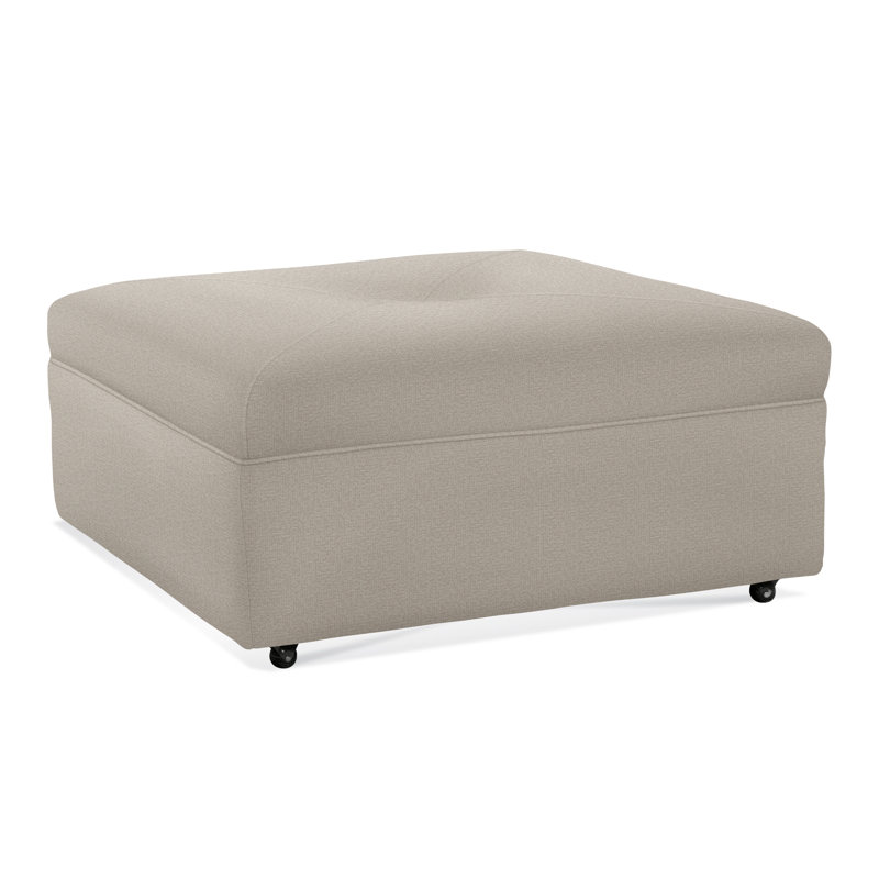 Fremont Square Ottoman, Beige Performance Fabric; 0851-73