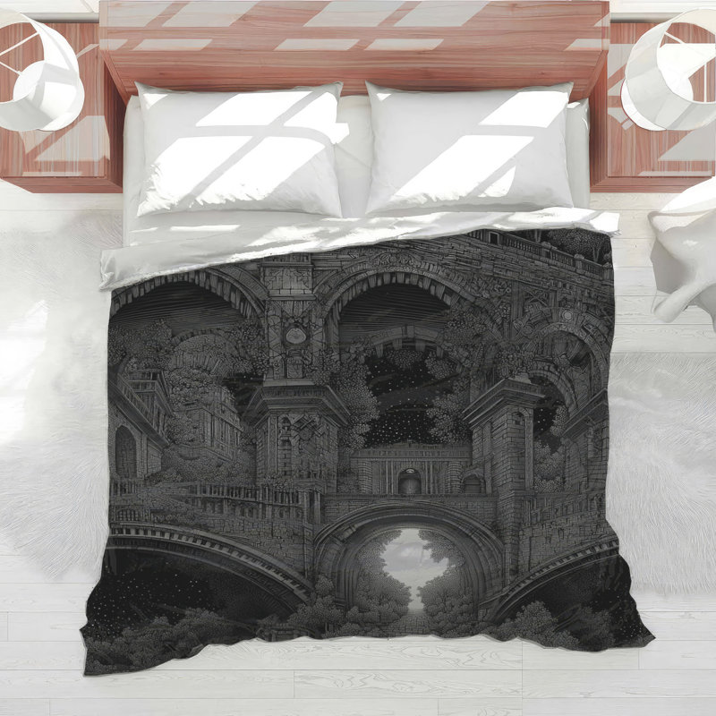 Architecture Bedding Buildings Comforter Gothic, Twin Extra Long