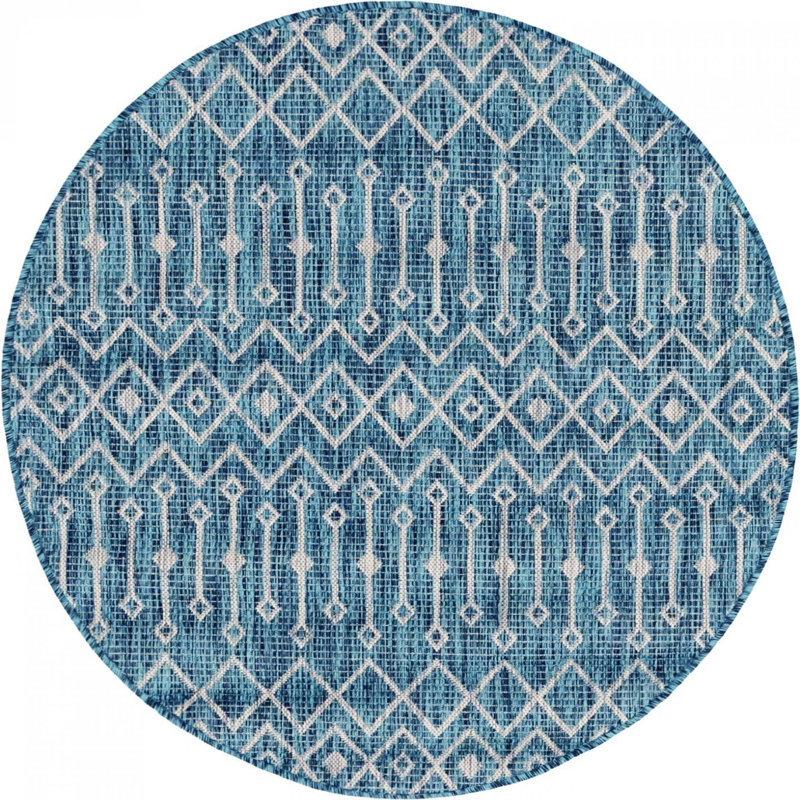 Tapis d'extérieur couleur vert pâle, Rond 5 pi 3 po