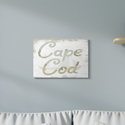 «Cape Cod Coast Beach Map Textured Paint Word Design», impression