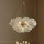 Luminaire suspendu moderne 27 po en forme de grappe 27 lumières avec globes en verre texturé soufflé à la main et finition chrome