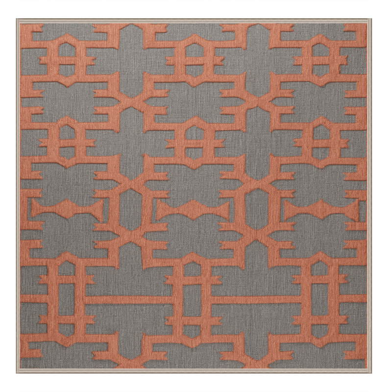 Machine Washable Trellis Brown Area Rug, Carré 8 pi