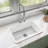 27" L Drop-In Single Bowl Fireclay Kitchen Sink with Sink Grid & Basket Strainer