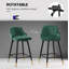 Tabouret de bar et de comptoir pivotant rembourré de 26 po / 29 po avec structure en métal solide et dossier en velours-12072497-28795499