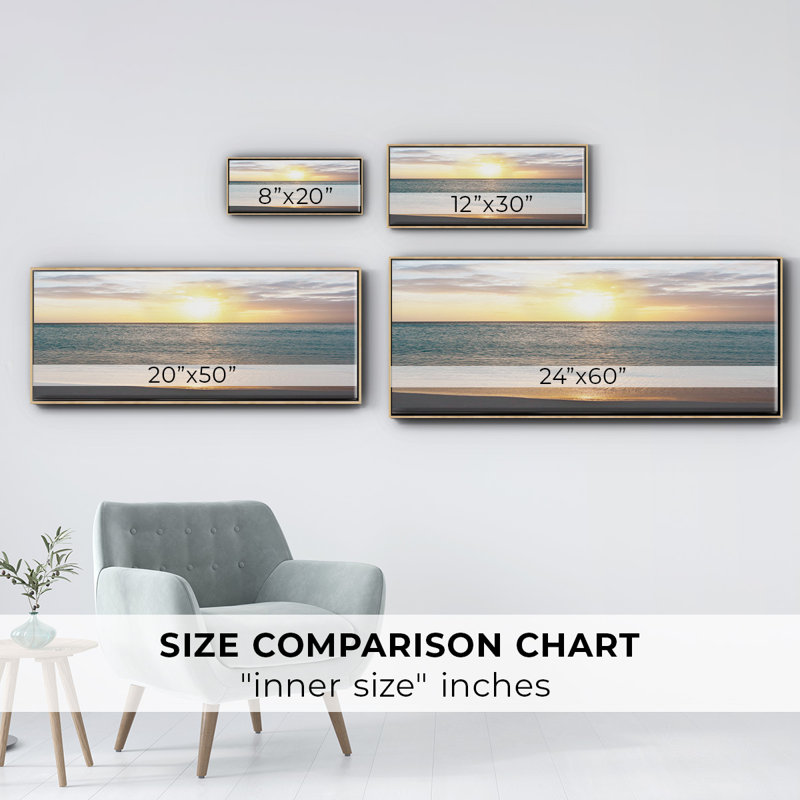 Sunset Reflection, reproduction d'art sur toile, Naturel, H 24 po x l 60 po x P 1,5 po