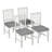 5 Piece Farmhouse Dining Table Set 47" Kitchen Table Set Solid Wood Rectangular Dining Set for Small Spaces