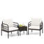 3-Piece Rattan Garden Furniture Set With Coffee Table And Cushions For Patio, Balcony, Yard, Poolside