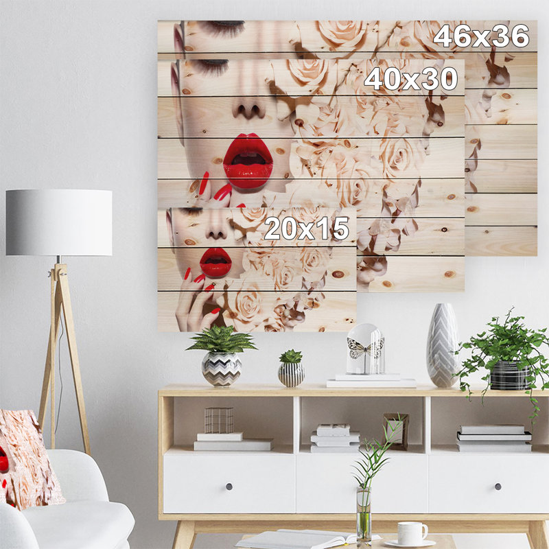 « mode sexy femme avec fleurs » Sensual, H 36 po x l 46 po x P 0,78 po, Bois