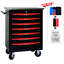 Chariot 7 outils avec 2 freins et surface thermolaquée - Rouille - Rouille noire et rouge-697664694