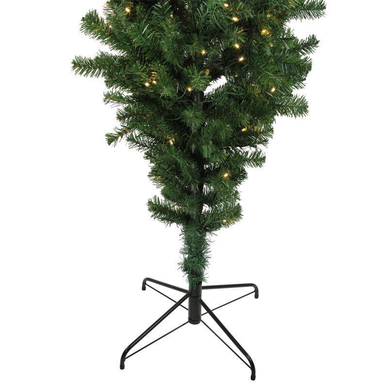 Arbre de Noël artificiel à l'envers 7,5 pi avec lumières DEL blanc chaud