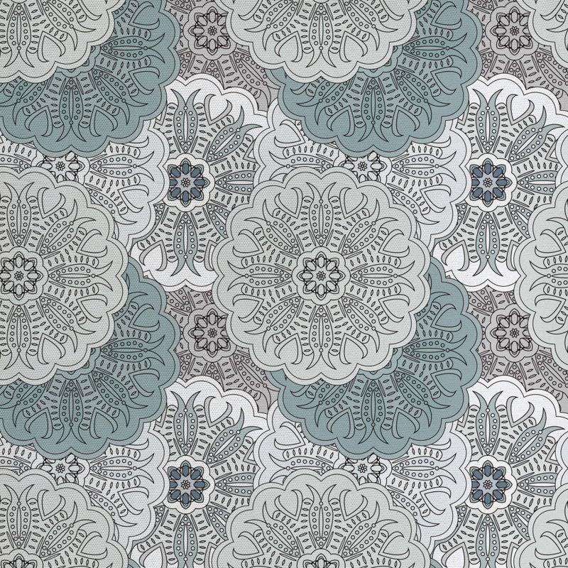 Tissu mandala tile art, l 58 po x L 180 po
