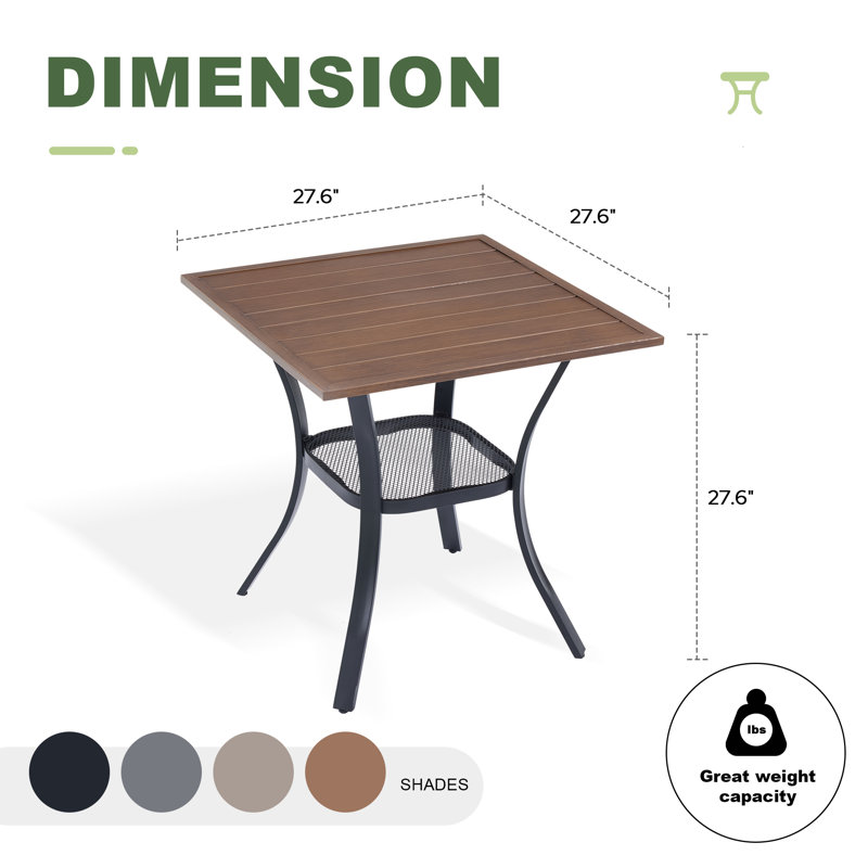 Ensemble repas extérieur pour 2 personnes, Noyer/brun