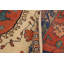 Tapis oriental ivoire / rouille / bleu en laine noué à la main 9 pi x 12 pi 7 po Bac bac