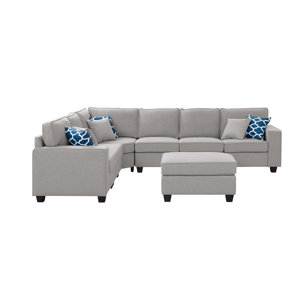 Samual 123.5" Wide Reversible Modular Corner Sectional with Ottoman(incomplete 1 piece only )