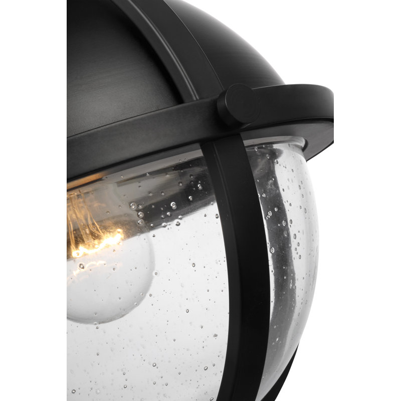 Noelie Glass Semi Flush Mount, Black, Clear 
