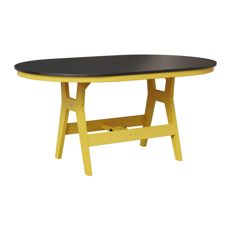 Table de bar berlinoise Berlin, H 38,87 po x l 64 po x P 44 po, Jaune soleil levant, Noir martelé