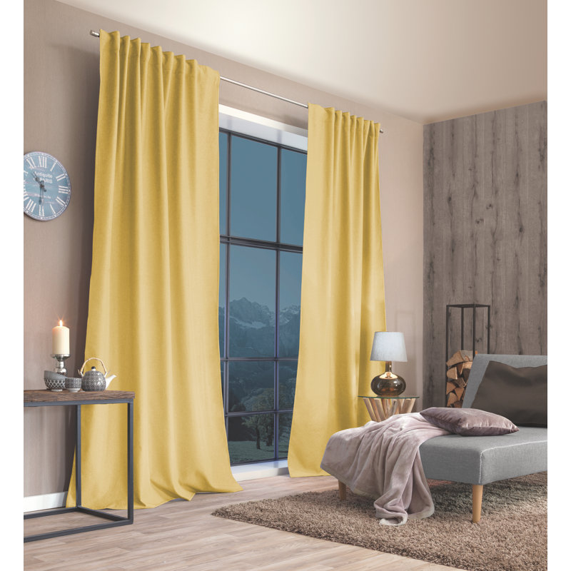 Simer Room Darkening Curtain Single Panel, Yellow