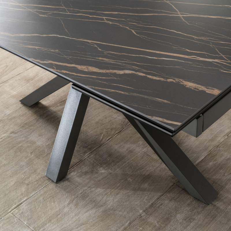Olmo Extendable Metal Base Dining Table