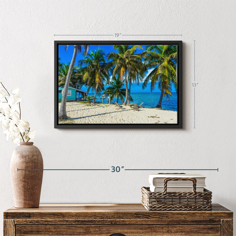 Plage «Cayes du Belize», H 13 po x l 19 po