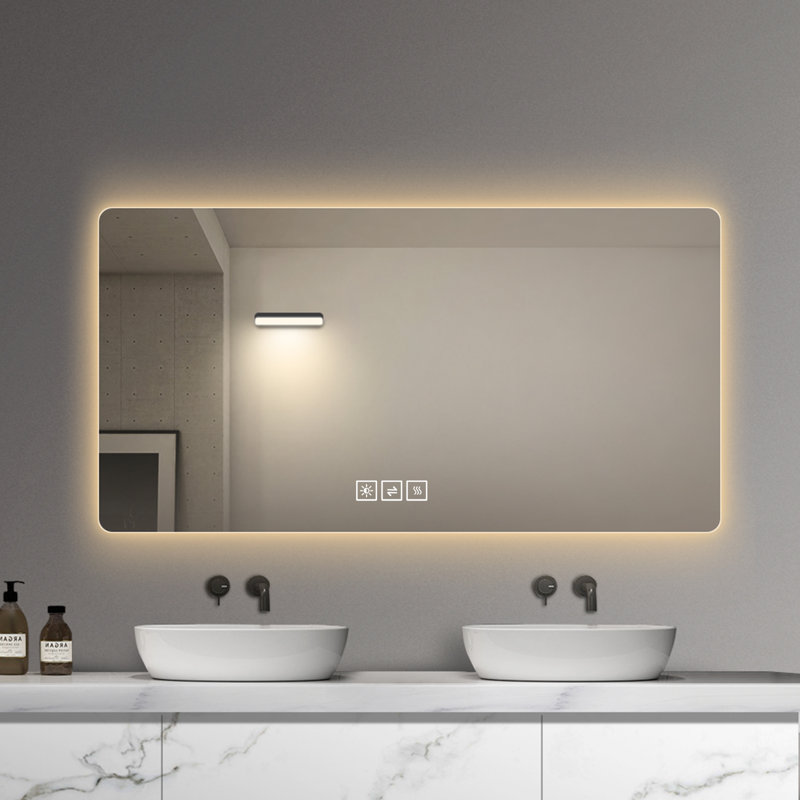Miroir de salle de bain 23,5 po x 47,5 po avec lumières Laiya
