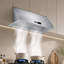 Hotte de cuisine 48 pouces à 4 vitesses avec contrôle tactile et détection des mouvements et hotte de cuisine en acier inoxydable avec 4 lumières DEL