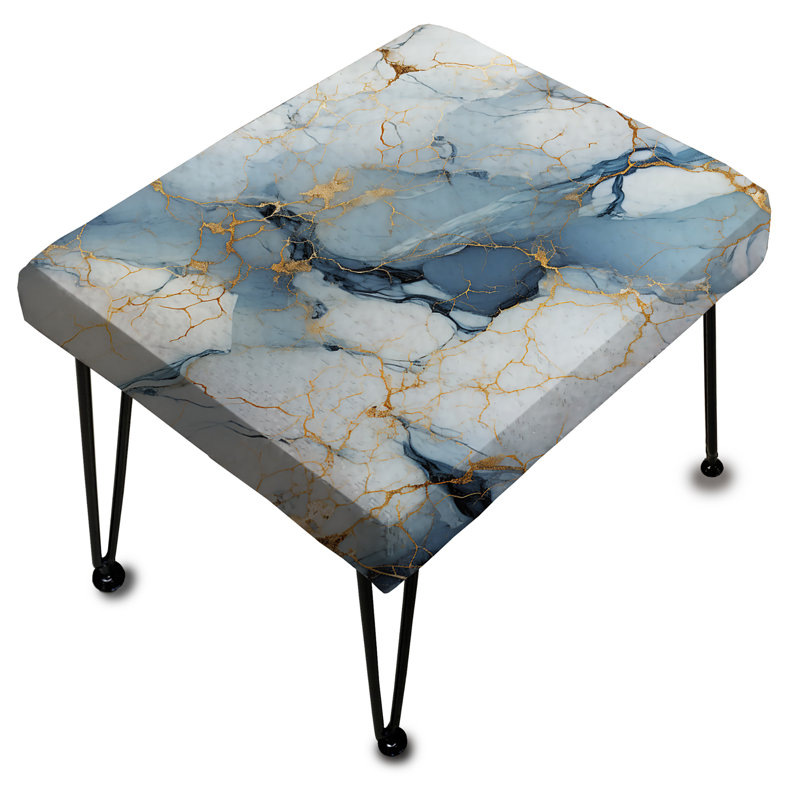 Serene Elegance Marble Motif - Repose-pieds rectangulaire en marbre