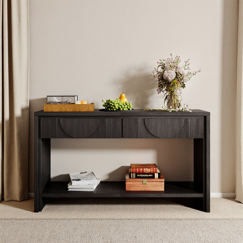 Console Elegant Farmhouse White, Noir