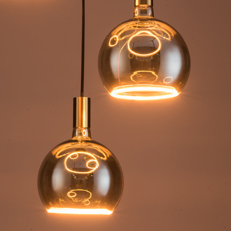 Akers 3 - Light Bulb Pendant, Black/Gold