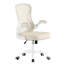 Ergonomic Office Chair, Mesh Swivel Desk Chair With Lumbar Support, Rocking Function, Flip-Up Armrests, For Office, Bedroom, Cappuccino Beige And Cloud White OBN042LH03