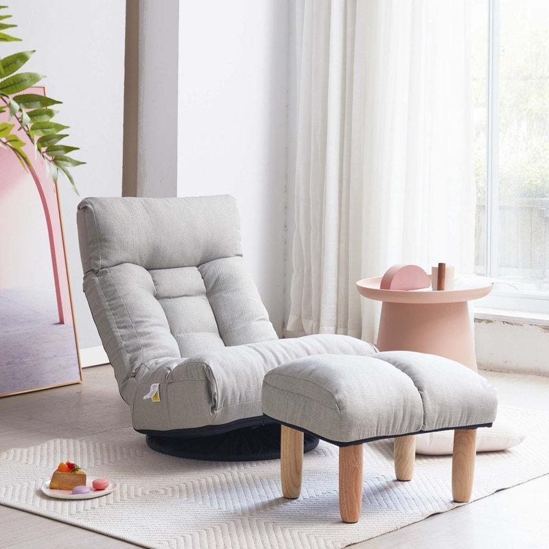 Single Sofa Reclining Chair, Gray Linen