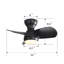 Ventilateur de plafond de chambre à coucher de 23 pouces avec 3 pales en ABS et moteur à courant continu à télécommande noir avec lumière DEL de 18 W-1049190251-1049190250
