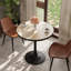 Round Marble Dining Table Mid-century Table With Metal Pedestal Base, Modern Leisure Table For Small Space Kitchen Dining Room, Easy Assembly, Waterproof Design-120882538