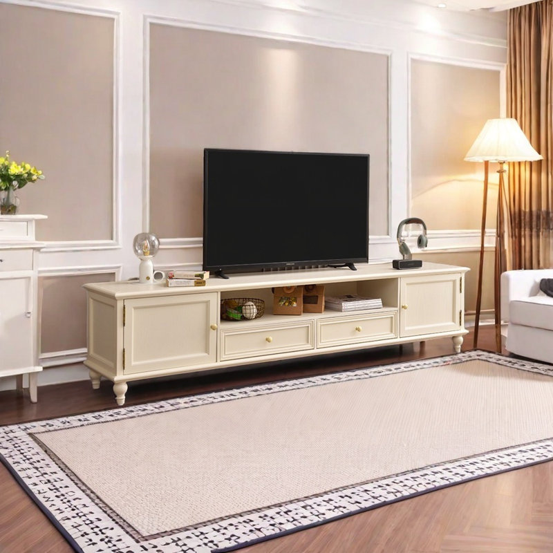 Meuble télé exclusif en pin massif, 62.99", Noir noyer
