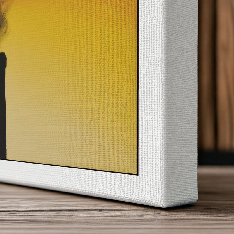 Chimney at Dusk Industrial - Wrapped Canvas, 30x20 - 76.2 x 50.8 cm, White Border