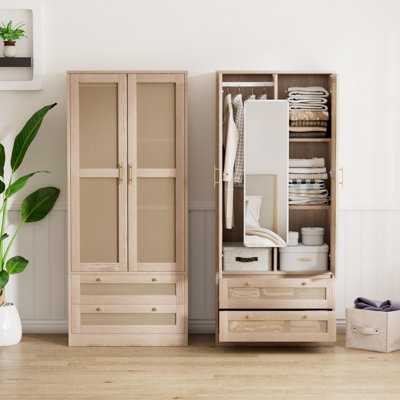 Armoire-penderie 72 po avec miroir