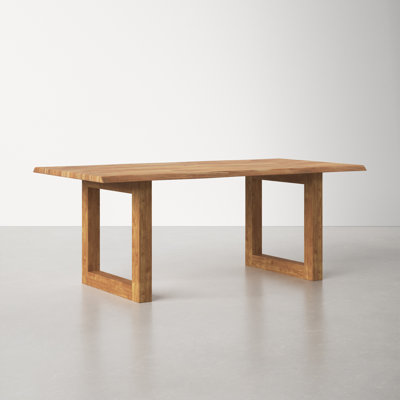 Eli Acacia Rectangular Solid Wood Top with Solid Wood Base Dining Table