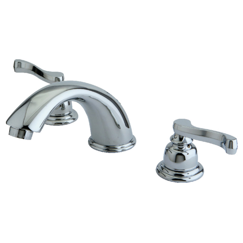 Widespread Bathroom Faucet with Drain Assembly, Polished Chrome