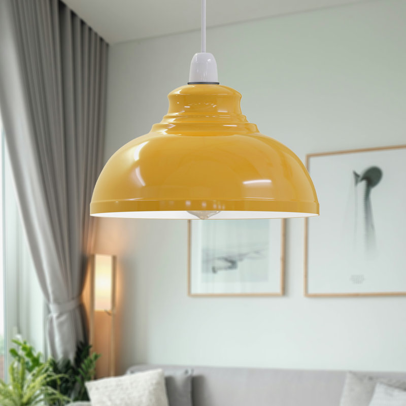 17cm H Metal Curvy Lamp Shade ( Uno ), Yellow