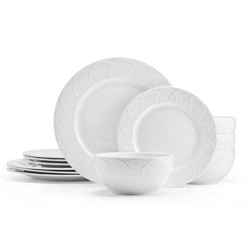 Pfaltzgraff Jules 12-Piece Porcelain Dinnerware Set, Service for 4