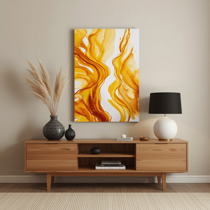 Aquarelle abstraite 45, art mural en métal brun, H 18 po x l 12 po