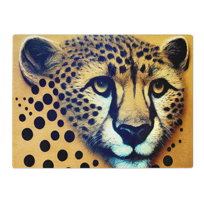 Blooming Cheetah  Glass Chopping Board