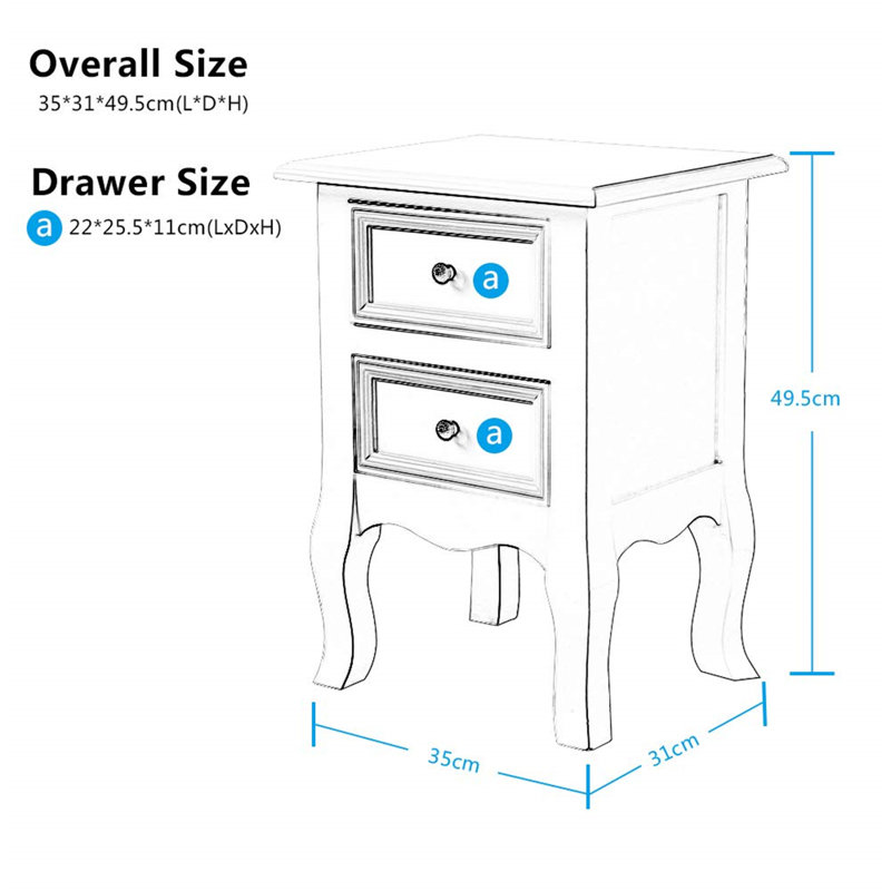 Jim 35cm W Bedside Table