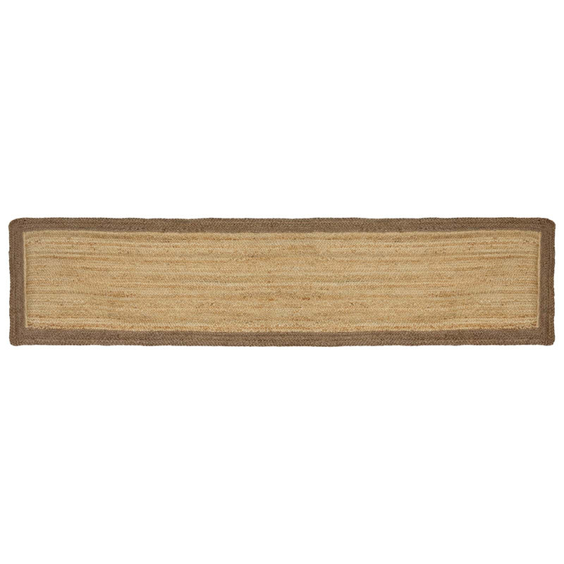 Rectangle Hand Braided Area Rug, Natural/Grey, Runner 60cm x 300cm