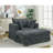 Boneless [New Arrived] 47.7'' Oversized Corduroy Chaise Longue with Ottoman, Deep Seat Reclining Chair Sofa, Comfy Thickened Upholstered Pad Chair, with Foot Stool, Oversize, Movable Ottoman-1903708334