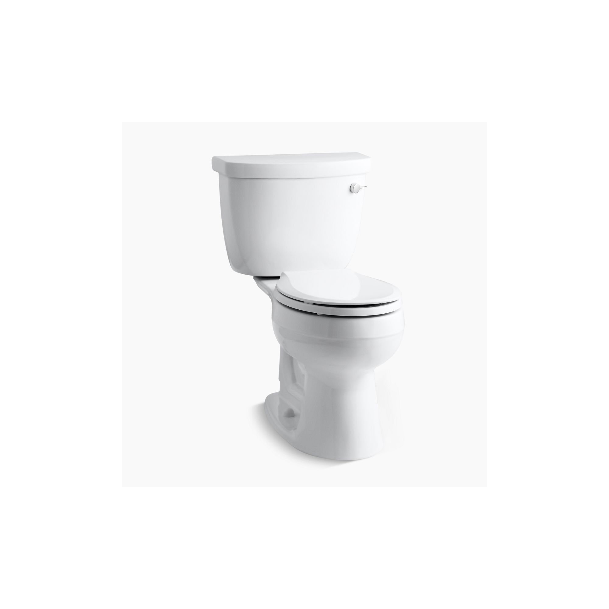 Cimarron 1.6 GPF Round Two-Piece toilet (Seat Not Included), White, Right-Hand