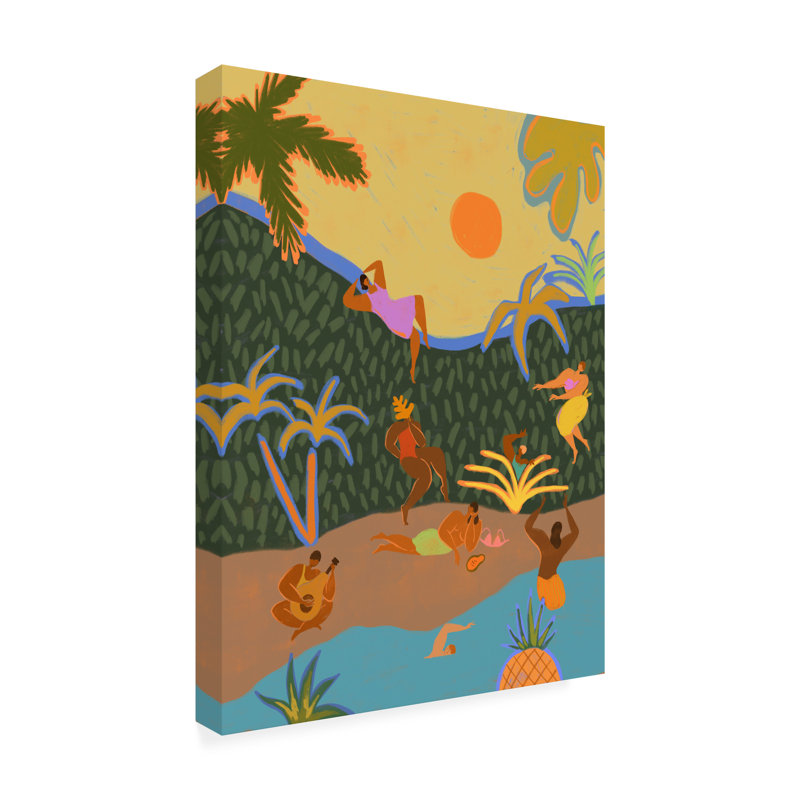 Été paradis sur toile, H 32 po x l 24 po x P 2 po