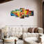 Ensemble de 5 pièces colorées avec collage sur toile-126713345